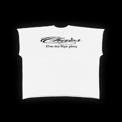 CATASTROPHE WHT Raw Edge Boxy T-Shirt