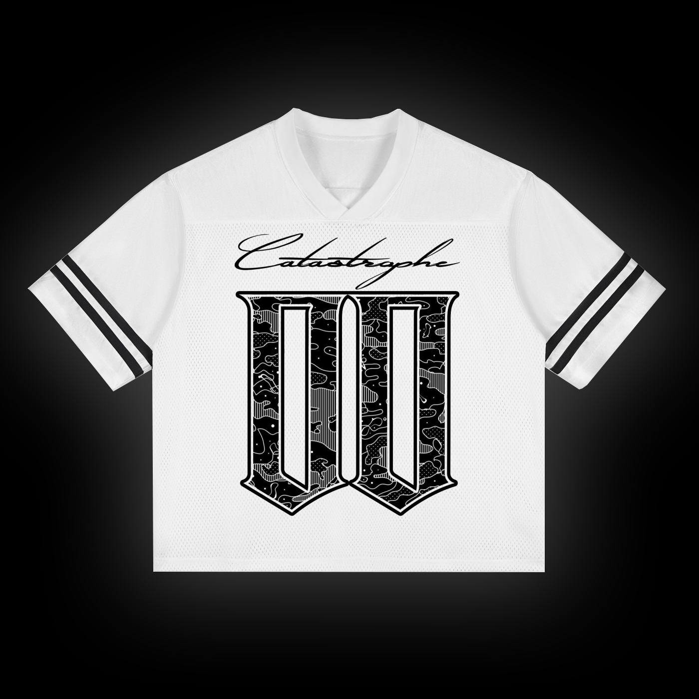 CATASTROPHE MMXXVI WHT Taped Mesh T-Shirt