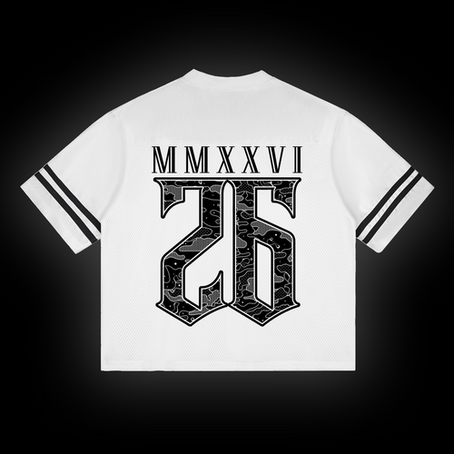 CATASTROPHE MMXXVI WHT Taped Mesh T-Shirt
