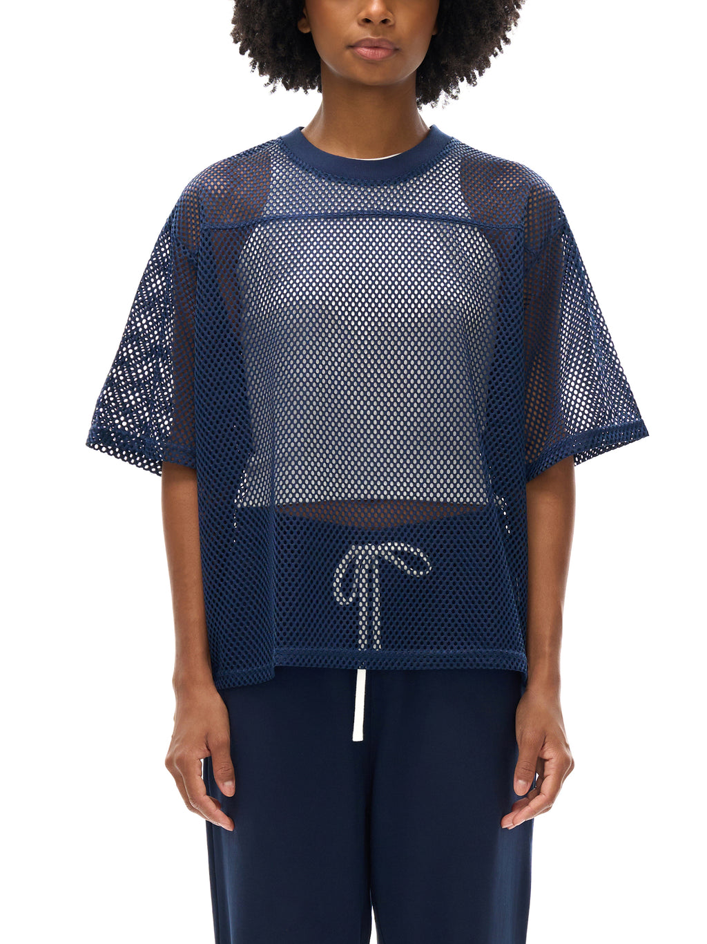 CATASTROPHE See-through Boxy Net T-Shirt