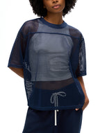 CATASTROPHE See-through Boxy Net T-Shirt