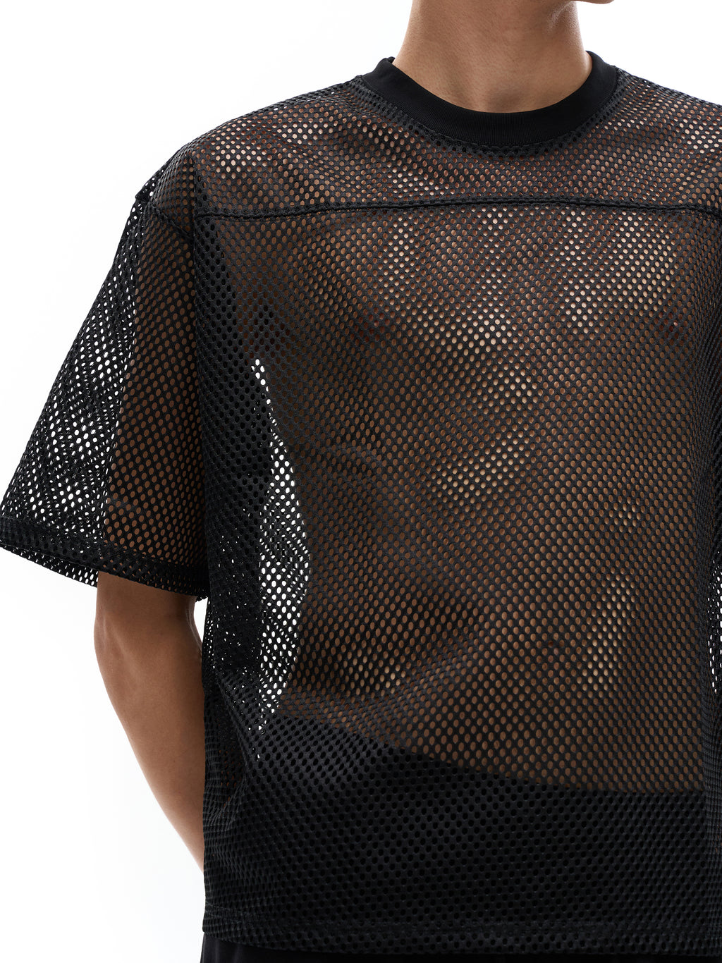 CATASTROPHE See-through Boxy Net T-Shirt