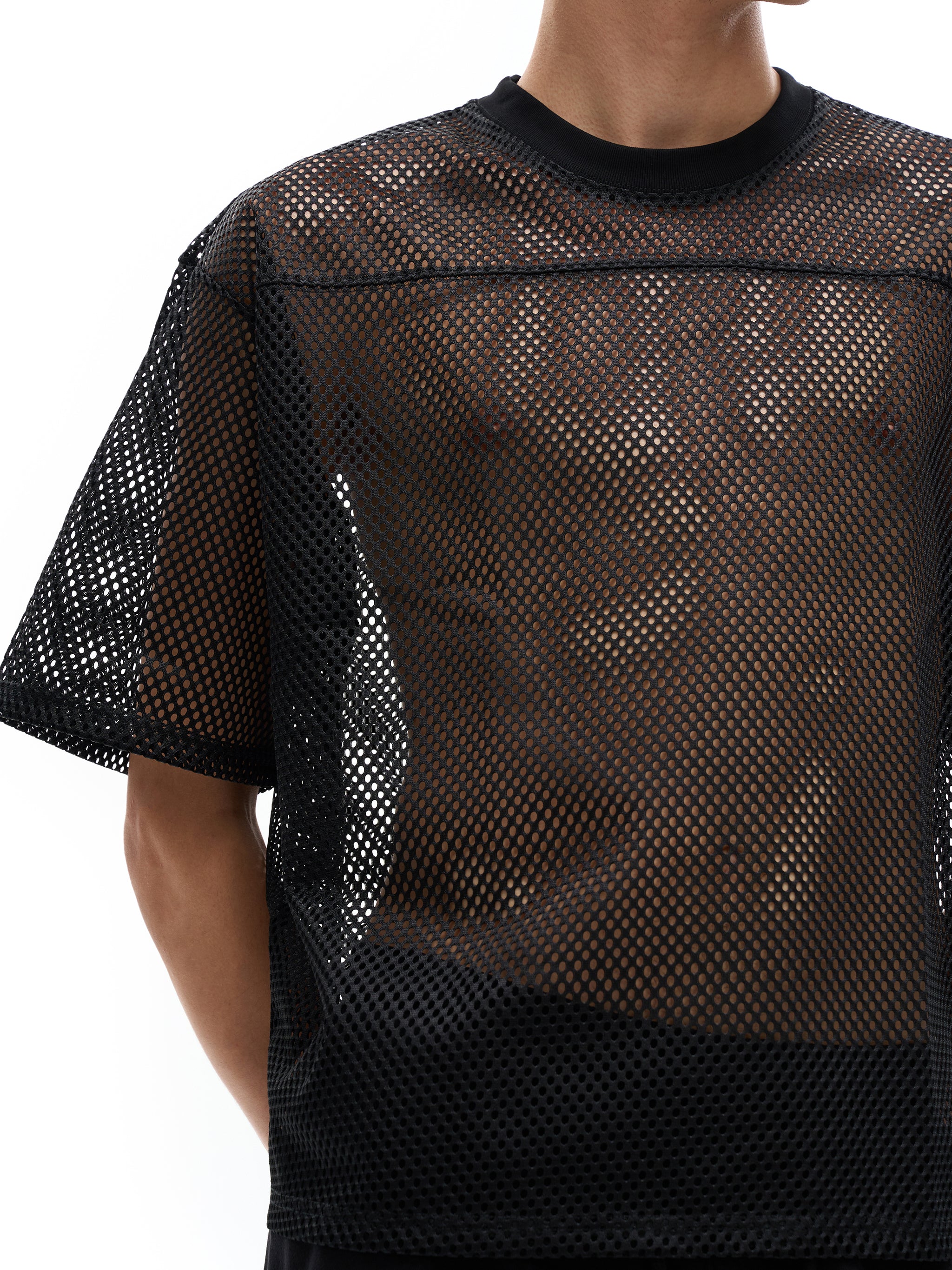 CATASTROPHE See-through Boxy Net T-Shirt